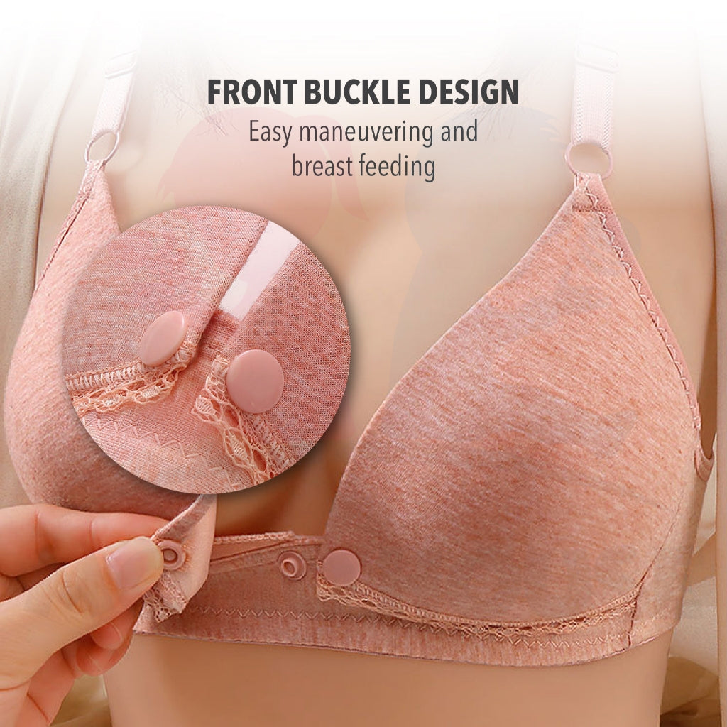 Women Nursing Maternity Breastfeeding Bra for MOMO & Real Bubee Breast Pump - Button Design