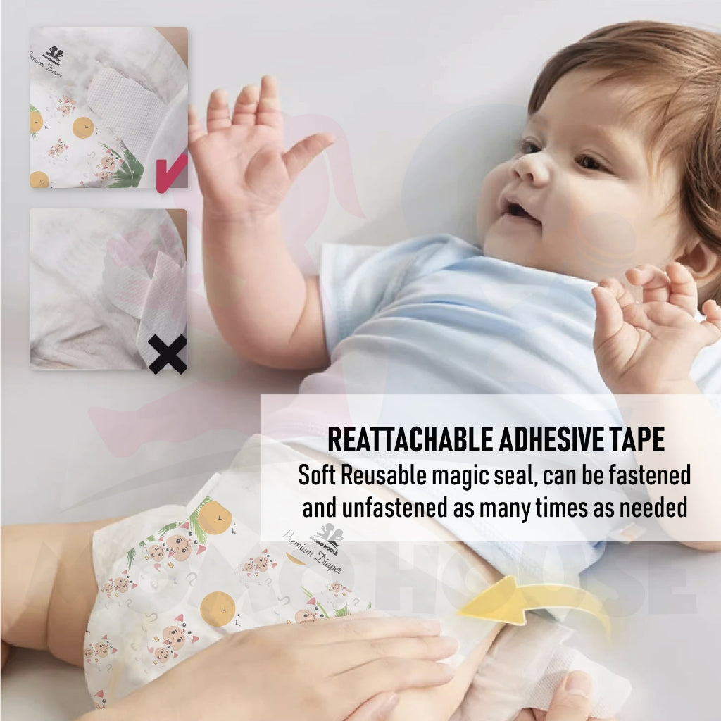 4 Packs Momo Zeroleak Momo House Baby Diaper Tape  - NB / S / M / L / XL