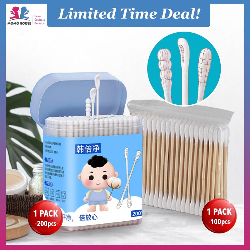 100Pcs/bag Disposable Cotton Swabs Double Head Cotton Buds Cotton Tipped Applicator For Beauty Makeup Nose Ears Cleaning