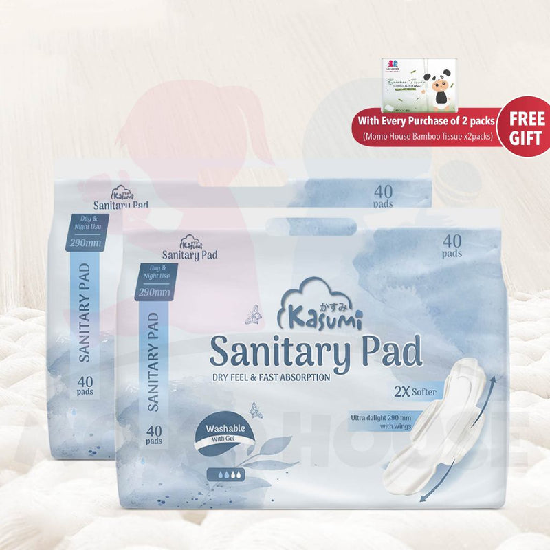 KASUMI Pad Sanitary Pad Panty Liner Pad Maternity Pad Daily Fresh Wide & Comfortable (2 Pack With Gift)