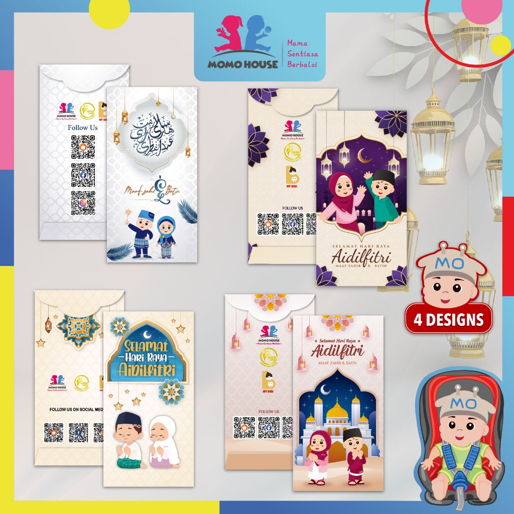 (5 Pcs) 2022 Malaysia SELAMAT HARI RAYA AIDILFITRI Ramadan Sampul Raya Green Packets Ramadan Gifts