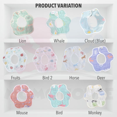 Baby Petal Bib Kids 360 Degree Scarf Petal Saliva Towel Feeding Spitting Slobber Bib Tuala Air Terliur
