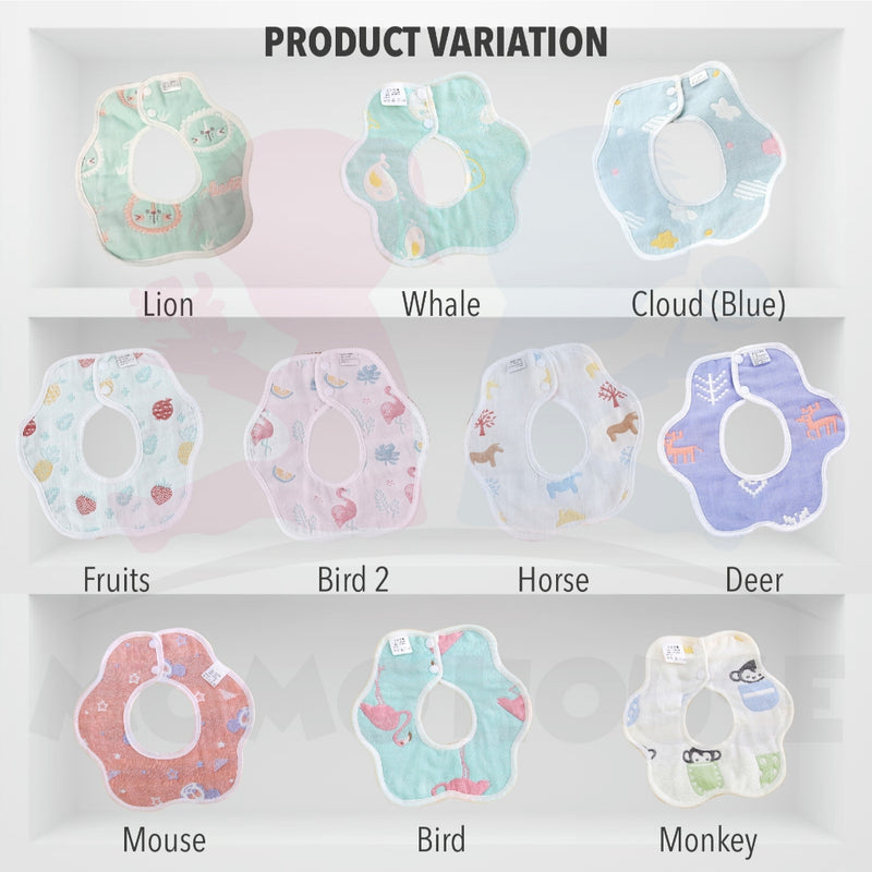 Baby Petal Bib Kids 360 Degree Scarf Petal Saliva Towel Feeding Spitting Slobber Bib Tuala Air Terliur