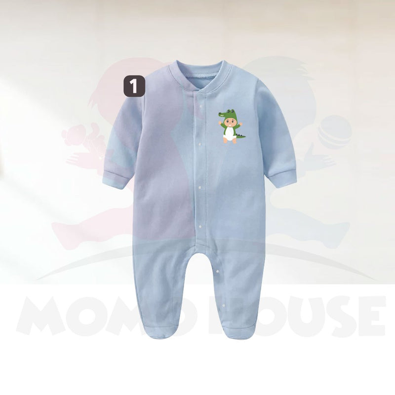 MOMO HOUSE Baby Romper Long Sleeve Newborn Baby Clothing Baju Newborn Baju Tidur Baby Sleepsuit Newborn Clothes