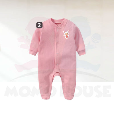 MOMO HOUSE Baby Romper Long Sleeve Newborn Baby Clothing Baju Newborn Baju Tidur Baby Sleepsuit Newborn Clothes