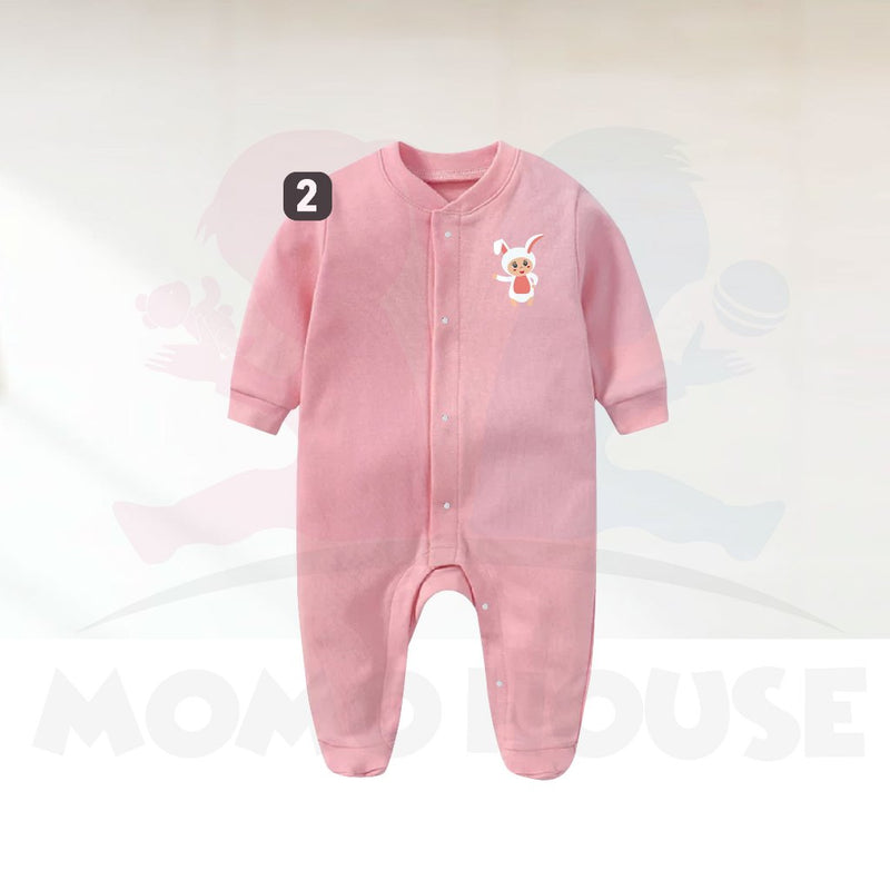 MOMO HOUSE Baby Romper Long Sleeve Newborn Baby Clothing Baju Newborn Baju Tidur Baby Sleepsuit Newborn Clothes