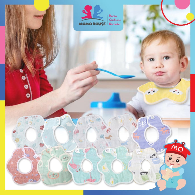 Baby Petal Bib Kids 360 Degree Scarf Petal Saliva Towel Feeding Spitting Slobber Bib Tuala Air Terliur