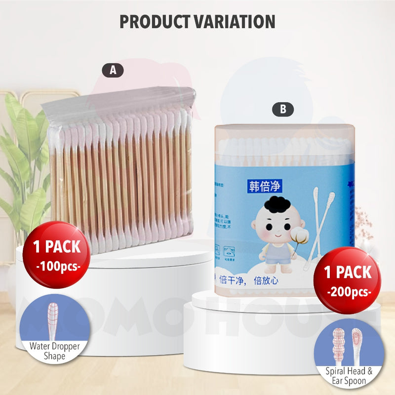 100Pcs/bag Disposable Cotton Swabs Double Head Cotton Buds Cotton Tipped Applicator For Beauty Makeup Nose Ears Cleaning