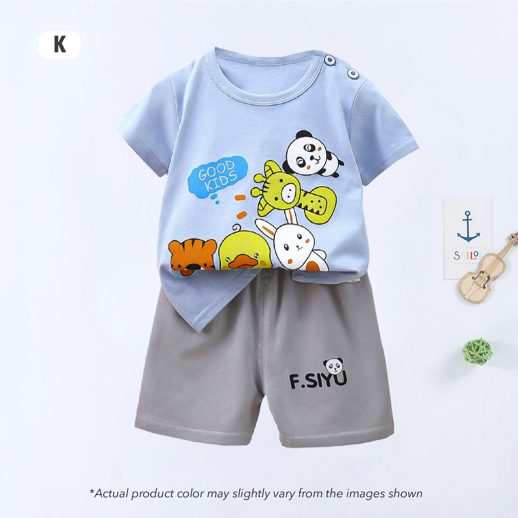 Kids Clothes Set Budak Lelaki Baju Set Budak Perempuan Baju Lengan Pendek Baby Clothes Budak Lelaki Baju Budak Perempuan