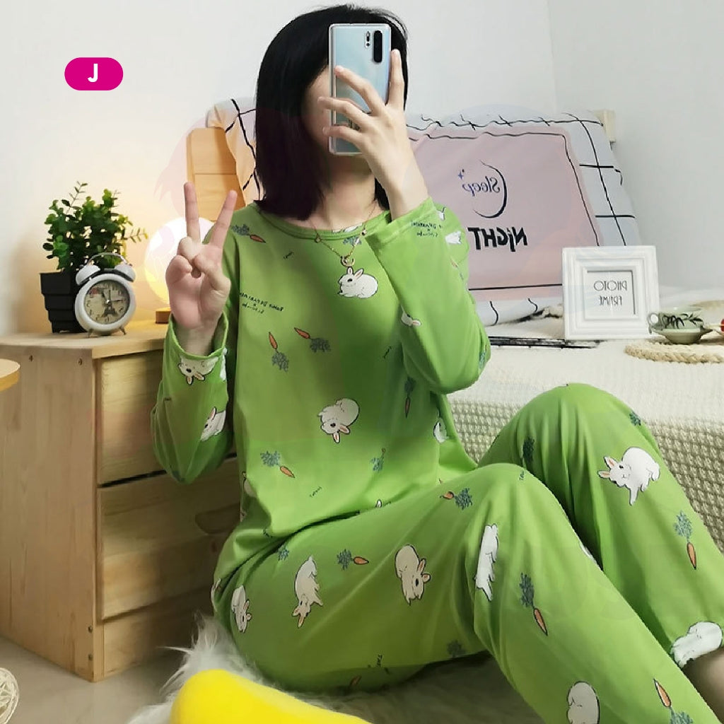 Baju Tidur Wanita Lengan Panjang Baju Tidur Perempuan Pajamas Women Cotton Pyjamas Women Sleepwear Pijamas Women (WP004)