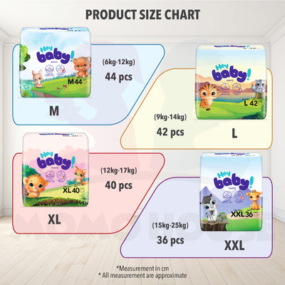 HeyBaby Diaper Pants Kids Super Soft  Lampin Jenis Seluar Pakai Buang