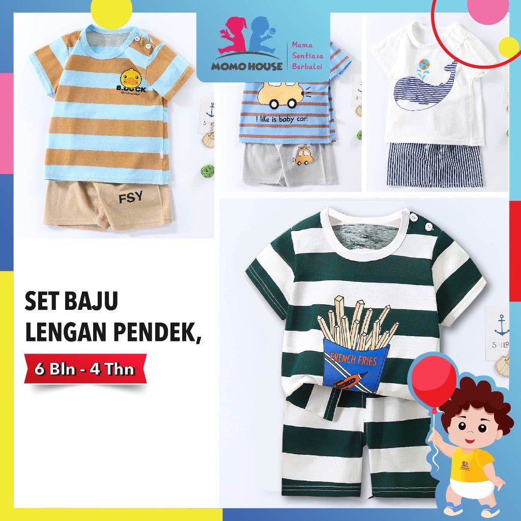 Kids Clothes Set Budak Lelaki Baju Set Budak Perempuan Baju Lengan Pendek Baby Clothes Budak Lelaki Baju Budak Perempuan