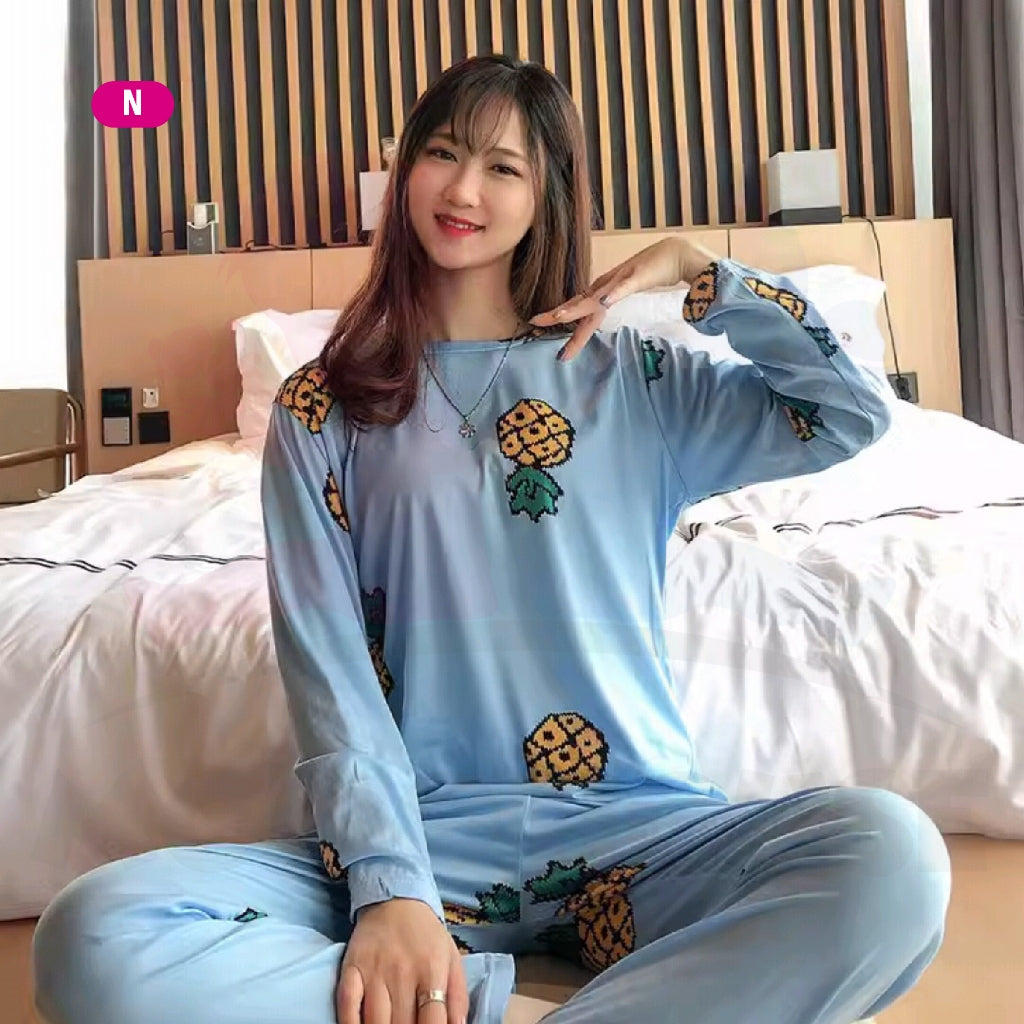 Baju Tidur Wanita Lengan Panjang Baju Tidur Perempuan Pajamas Women Cotton Pyjamas Women Sleepwear Pijamas Women (WP004)