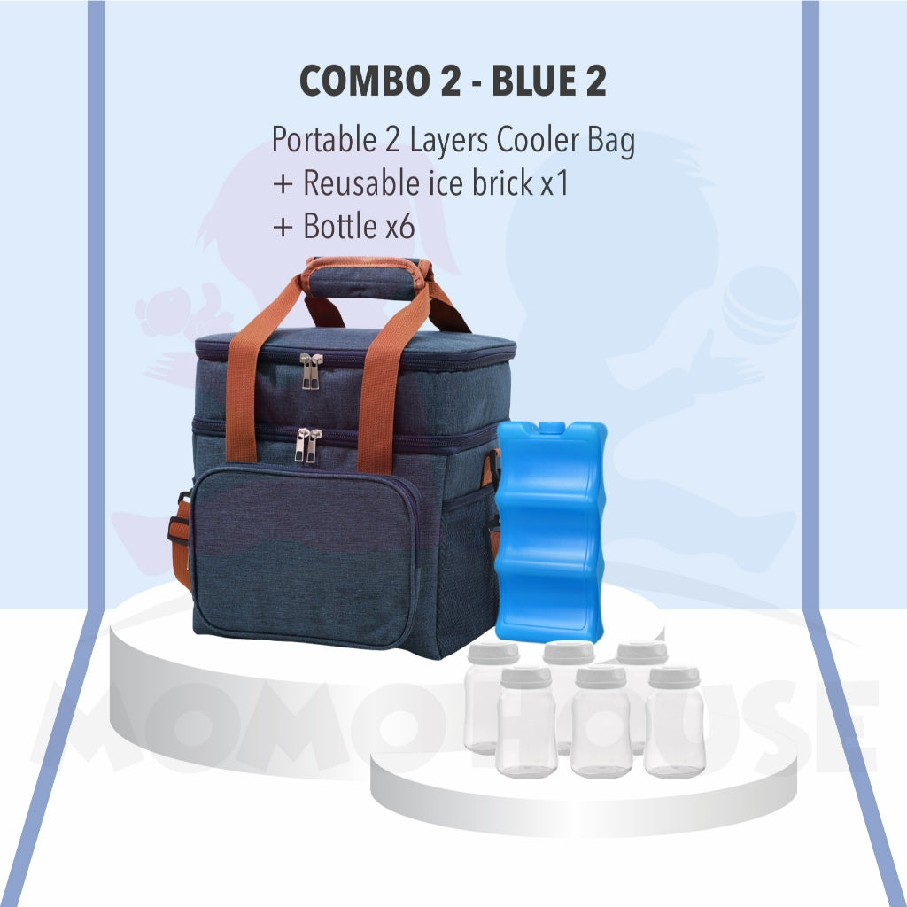 Premium Portable 2 Layer Sling Cooler Bag For Breastmilk Storage Bag Bottle Feeding