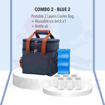 Premium Portable 2 Layer Sling Cooler Bag For Breastmilk Storage Bag Bottle Feeding