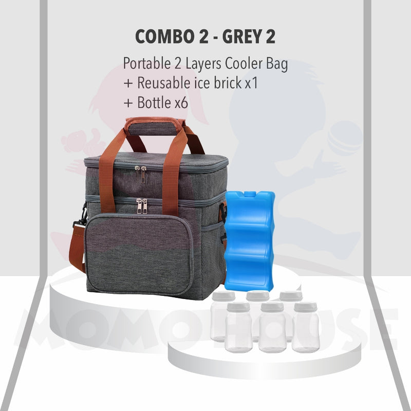 Premium Portable 2 Layer Sling Cooler Bag For Breastmilk Storage Bag Bottle Feeding