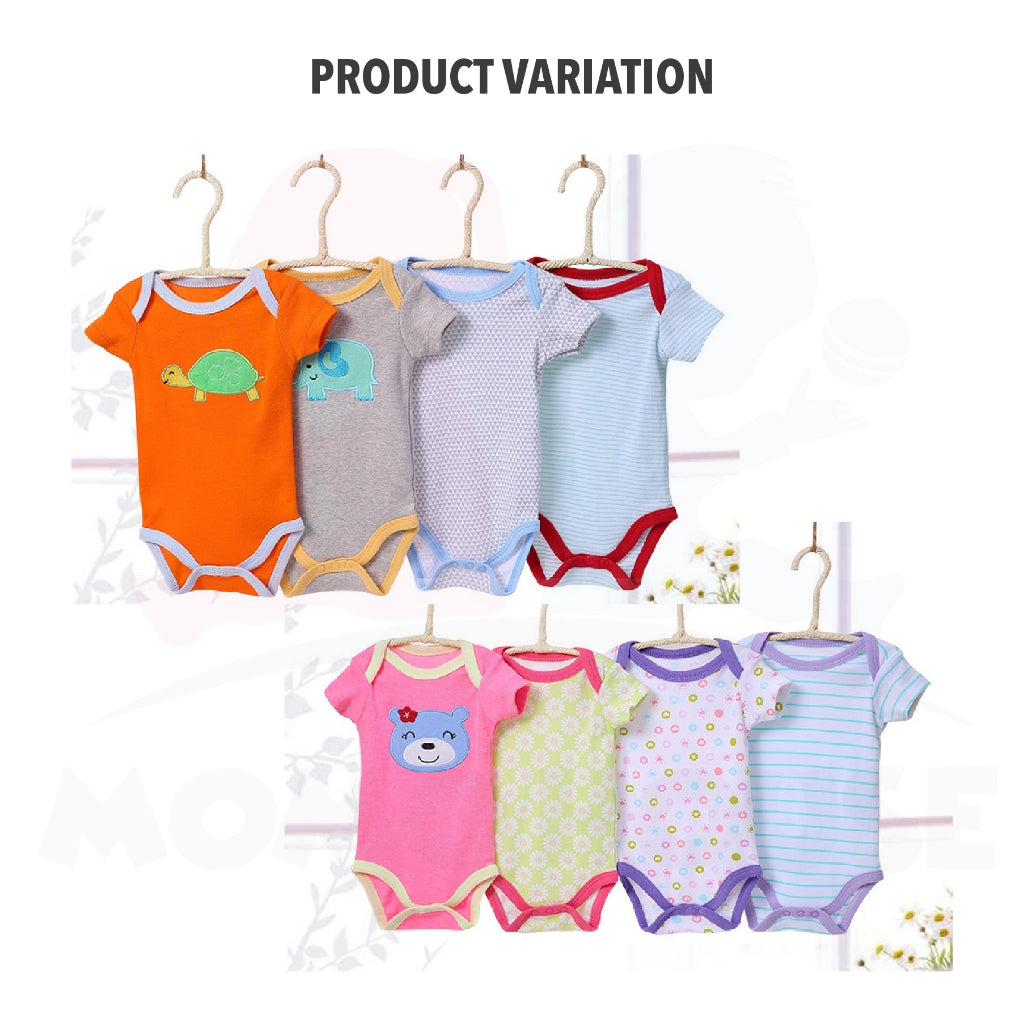 5 Pcs Pure Cotton Short Sleeve Baby Romper Boy / Girl Newborn Jumpsuit Random Pick (BM005)