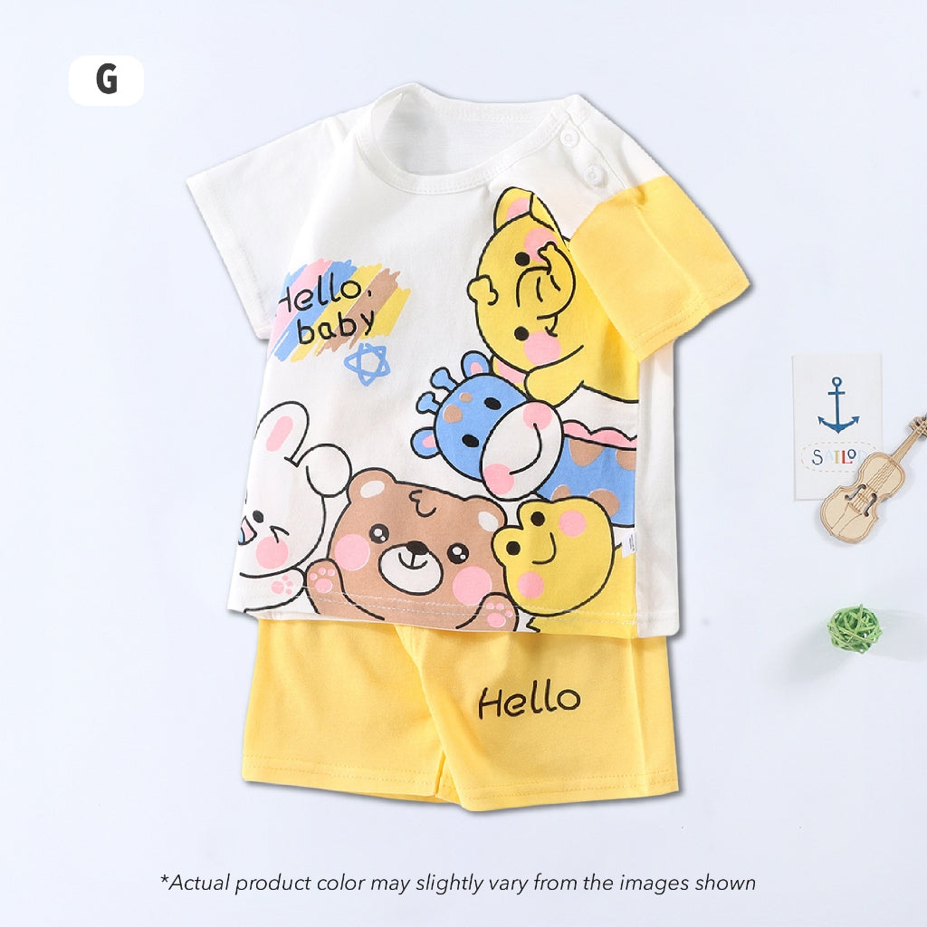 Kids Clothes Set Budak Lelaki Baju Set Budak Perempuan Baju Lengan Pendek Baby Clothes Budak Lelaki Baju Budak Perempuan