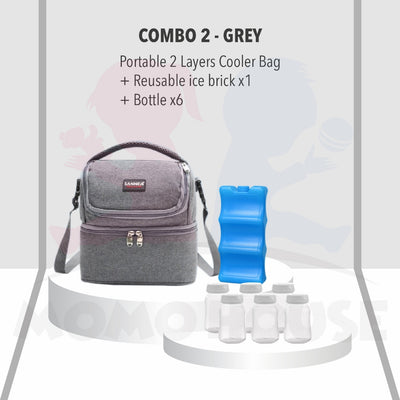 Premium Portable 2 Layer Sling Cooler Bag For Breastmilk Storage Bag Bottle Feeding