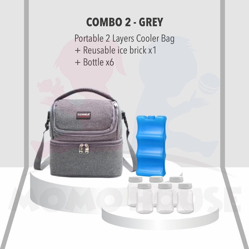 Premium Portable 2 Layer Sling Cooler Bag For Breastmilk Storage Bag Bottle Feeding