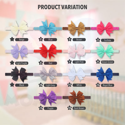 Baby Girls Nylon Hair Bows Elastic Headband Fashion Hair Accessories for Kids Infants Toddlers