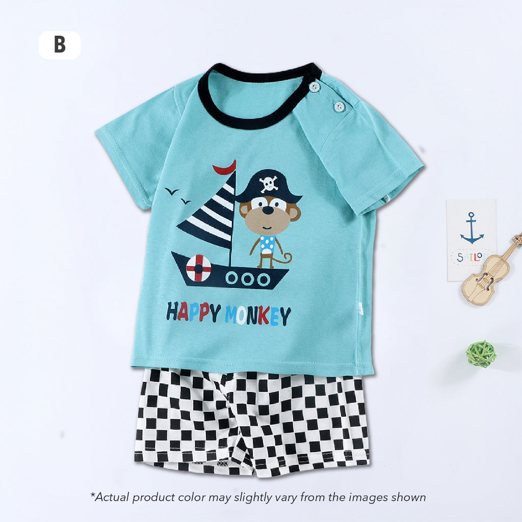 Kids Clothes Set Budak Lelaki Baju Set Budak Perempuan Baju Lengan Pendek Baby Clothes Budak Lelaki Baju Budak Perempuan