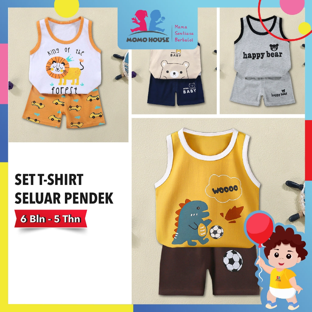 Kids Singlet Baby Boy Baju Singlet Baby Clothes Set Singlet Baby Girl Budak Perempuan Baju Singlet Budak Lelaki