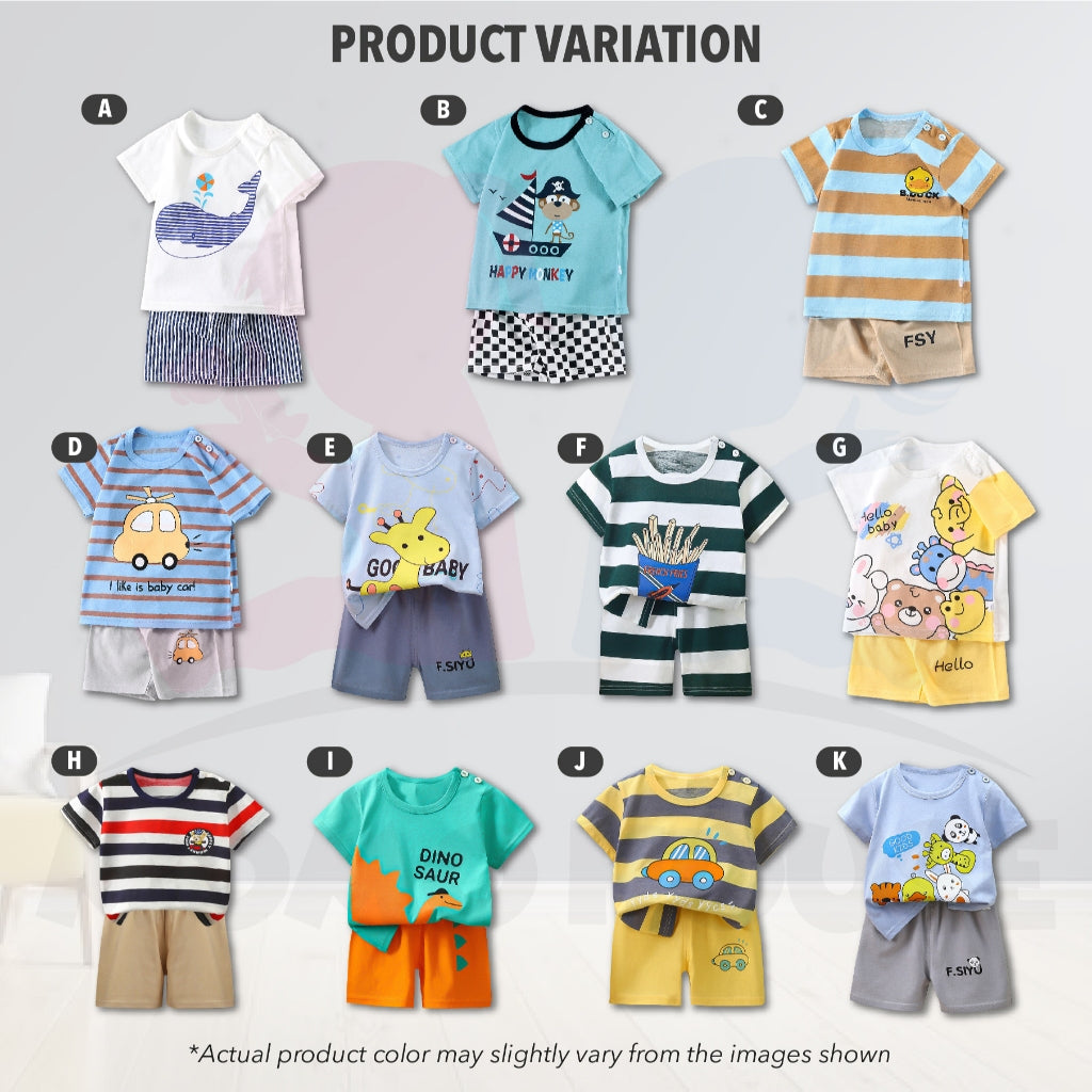 Kids Clothes Set Budak Lelaki Baju Set Budak Perempuan Baju Lengan Pendek Baby Clothes Budak Lelaki Baju Budak Perempuan