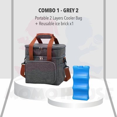 Premium Portable 2 Layer Sling Cooler Bag For Breastmilk Storage Bag Bottle Feeding