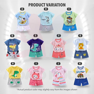 T-Shirt Newborn Baby Girls Boy Baju Murah Budak Baju Set Budak Baby Set Clothes Short Sleeve Shirt Cotton Shirt Kids