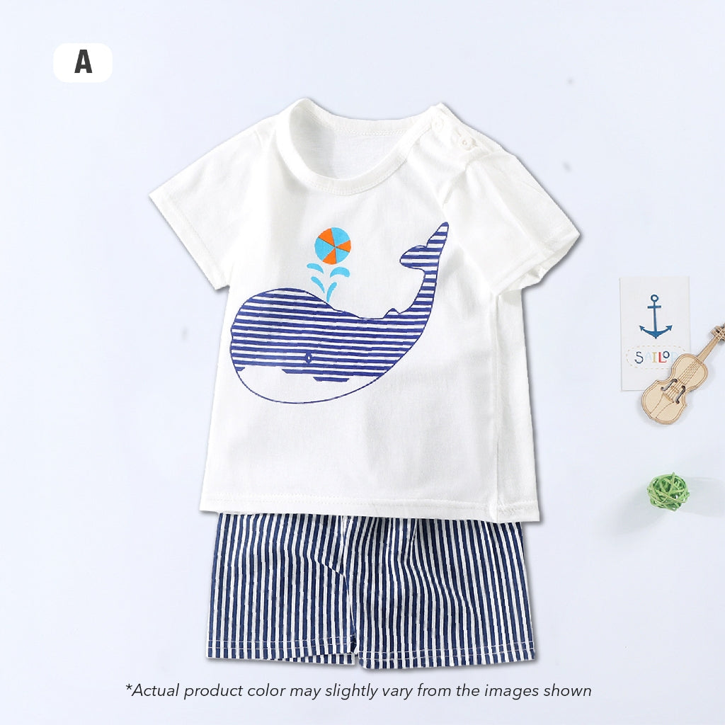 Kids Clothes Set Budak Lelaki Baju Set Budak Perempuan Baju Lengan Pendek Baby Clothes Budak Lelaki Baju Budak Perempuan
