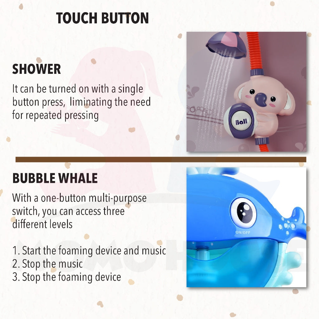 Bath Toys Water Spray Toy Bubble Machine Mainan Budak Shower Toys For Kids Baby Bath Toy Shower Bath