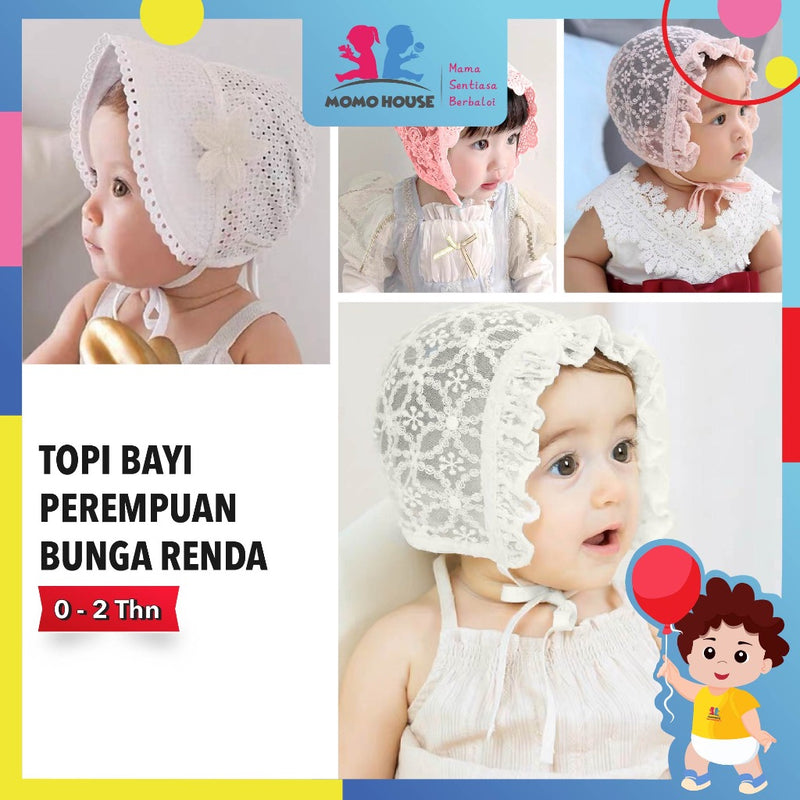 Lace Flower Baby Hat Girl Newborn Baby Cap Girl Newborn Baby Girl Hat Summer Topi Baby Girl Lace Hat Baby Summer Hat