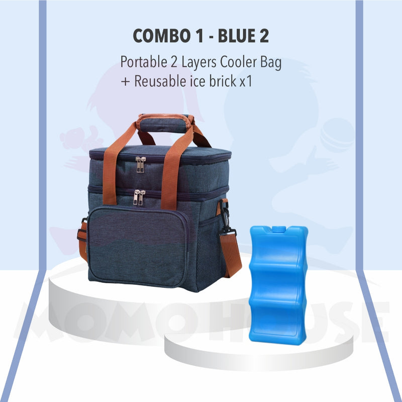 Premium Portable 2 Layer Sling Cooler Bag For Breastmilk Storage Bag Bottle Feeding