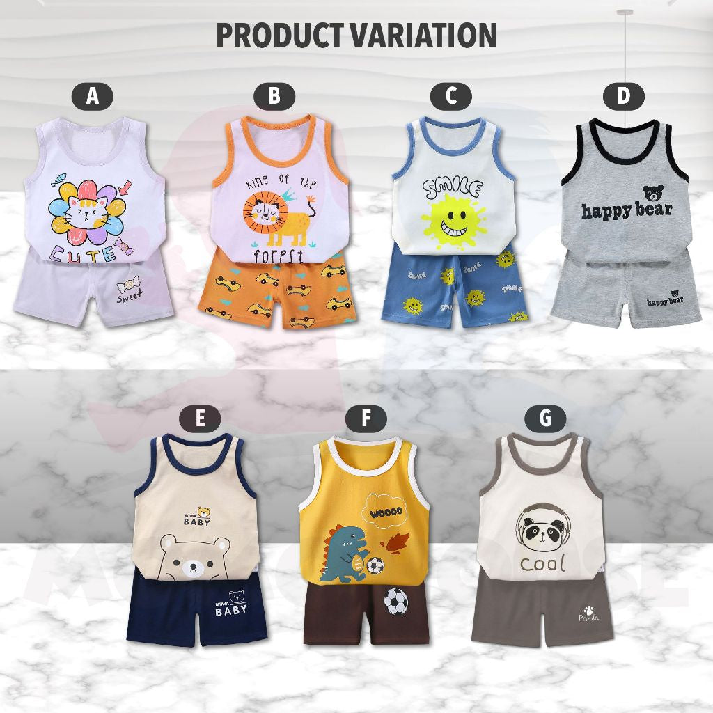 Kids Singlet Baby Boy Baju Singlet Baby Clothes Set Singlet Baby Girl Budak Perempuan Baju Singlet Budak Lelaki