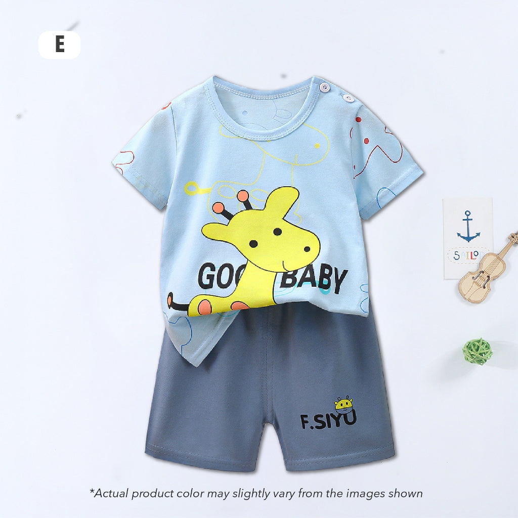 Kids Clothes Set Budak Lelaki Baju Set Budak Perempuan Baju Lengan Pendek Baby Clothes Budak Lelaki Baju Budak Perempuan
