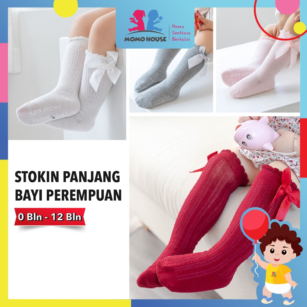 Long Stokin Panjang Baby Socks Girl Stokin Baby Girl Newborn Baby Girl's Sock Baby Long Socks Knee Socks Non Slip Socks