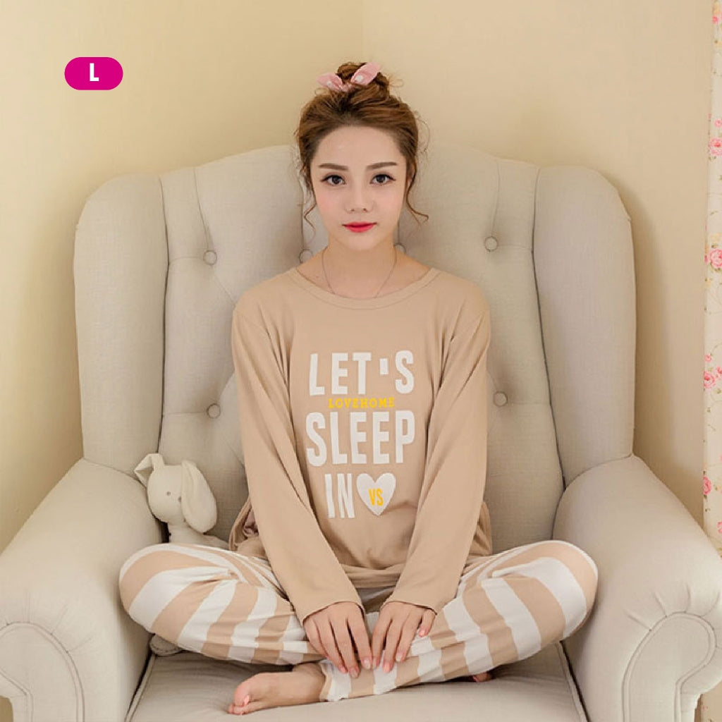 Baju Tidur Wanita Lengan Panjang Baju Tidur Perempuan Pajamas Women Cotton Pyjamas Women Sleepwear Pijamas Women (WP004)