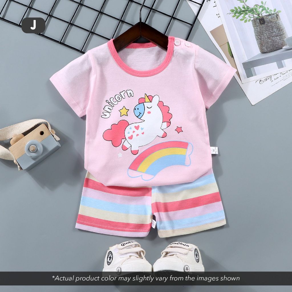 T-Shirt Newborn Baby Girls Boy Baju Murah Budak Baju Set Budak Baby Set Clothes Short Sleeve Shirt Cotton Shirt Kids
