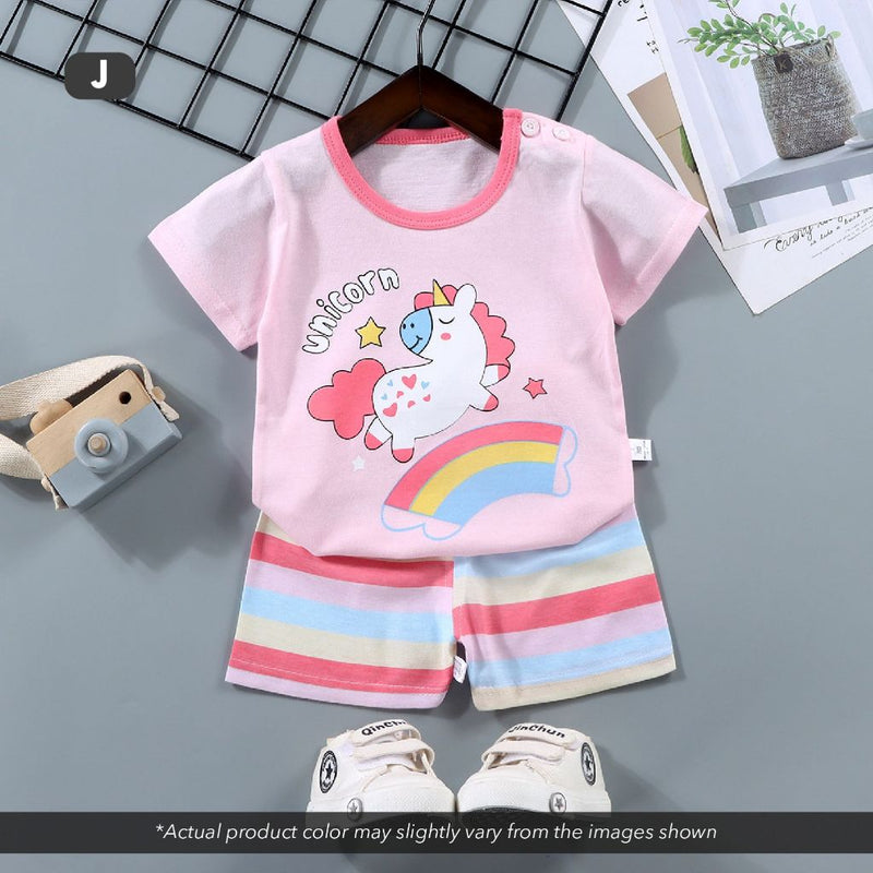 T-Shirt Newborn Baby Girls Boy Baju Murah Budak Baju Set Budak Baby Set Clothes Short Sleeve Shirt Cotton Shirt Kids