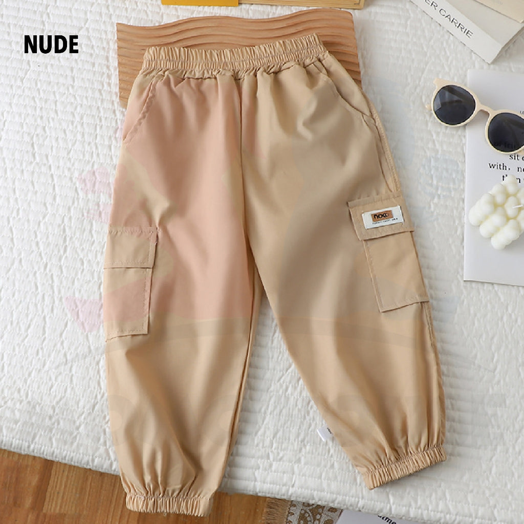 Kids Cooling Cargo Jogger with Elastic Waistband Seluar Cargo Kanak-Kanak Waistband Getah