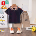 0-6Y 2PCS Baby Boy Terno Summer Cotton POLO Tshirt + Short Kids Outfit For Boys