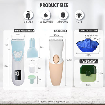 Electric USB Rechargeable Cordless Hair Cutter For Kids Hair Trimmer Gunting Rambut