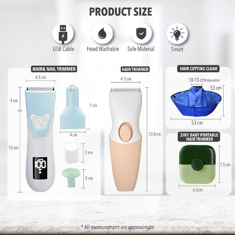 Electric USB Rechargeable Cordless Hair Cutter For Kids Hair Trimmer Gunting Rambut