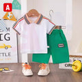 0-6Y 2PCS Baby Boy Terno Summer Cotton POLO Tshirt + Short Kids Outfit For Boys