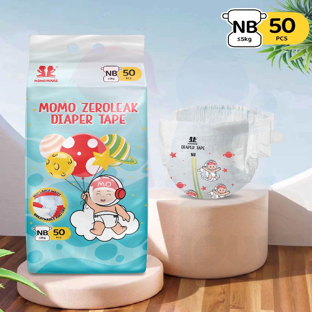 Newborn Momo Zeroleak Baby Diaper Tape Baby Diapers Lampin Kanak-Kanak