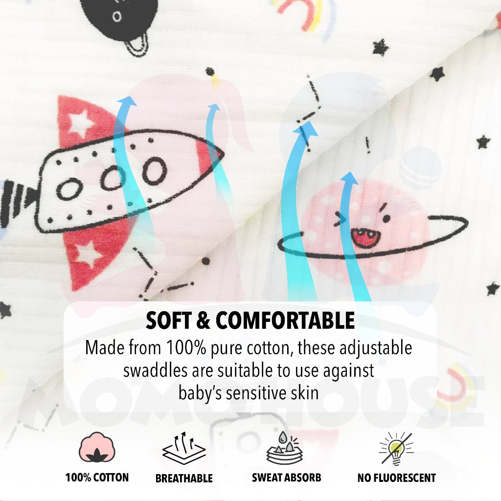 2 in 1 Set Baby Newborn Swadle Wrap With Hat Cotton Kain Bedung Bayi Dengan Topi Lembut