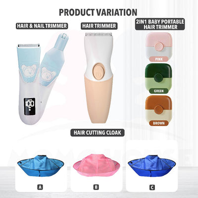 Electric USB Rechargeable Cordless Hair Cutter For Kids Hair Trimmer Gunting Rambut