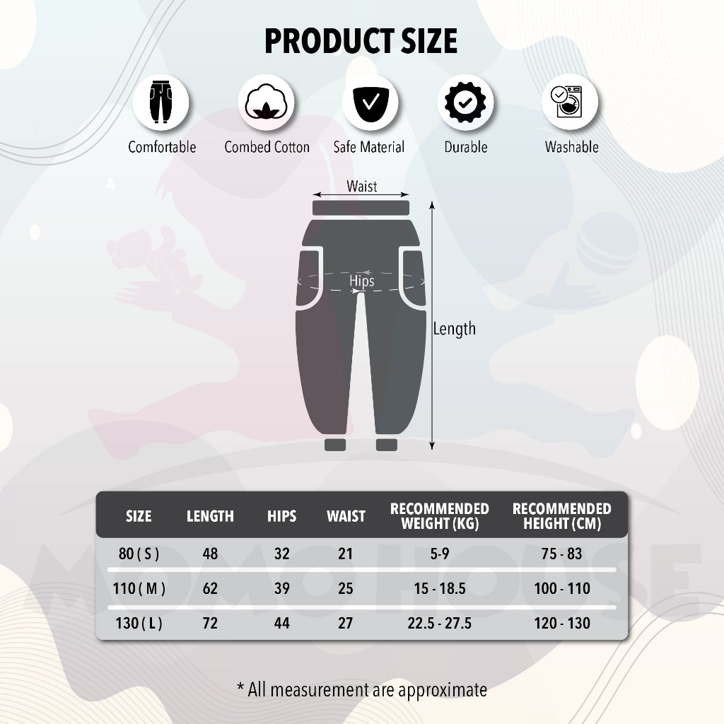 Kids Cooling Cargo Jogger with Elastic Waistband Seluar Cargo Kanak-Kanak Waistband Getah