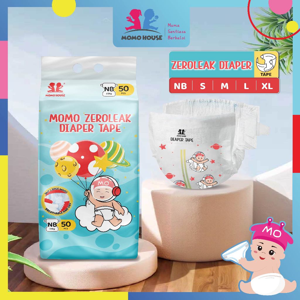 Newborn Momo Zeroleak Baby Diaper Tape Baby Diapers Lampin Kanak-Kanak